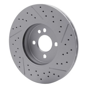 Mini Cooper Clubman Brake Rotor (1) - Front - R1 Concepts - Drilled & Slotted GeoSPEC Coated - `07-`15